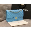 CHANEL 1112 Blue 2.55 Lampskin Flap 25cm Bag