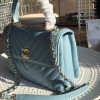 Chanel Chevron Trendy CC Flap Top Handle Blue Bag