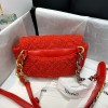 Chanel flap bag red crossbody