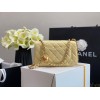 Chanel Lambskin & Gold-Tone Small Metal Flap Bag Yellow 20cm