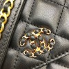 Chanel 19 Denim Wallet on Chain in Black AP0957