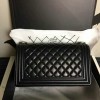 Chanel Medium Quilted Lambskin Boy Bag Black A13043 VS03324