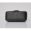 CHANEL 1112 Black Caviar Leather Flap Bag With Silver Hardware