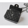 CHANEL 1112 Black Caviar Leather Flap Bag With Silver Hardware