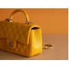 Chanel Top Handle gold hardware yellow lambskin mini bag