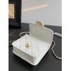 Chanel 22k Calfskin & Gold-Tone Metal White Mini Bag