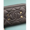 Chanel CC caviar gold hardware filigree wallet