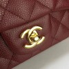 Chanel 20cm Classic Flap Bag Burgundy Caviar Leather sliver&gold hardware