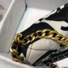 Chanel 19 CC Printed Fabric Large Flap Bag AS1161