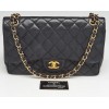 CHANEL Large Classic Handbag Grained Calfskin & Gold Metal Black