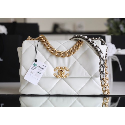 Chanel 19 White Gold Hardware 30cm