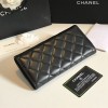 Chanel black lambskin silver hardware wallet