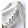 Chanel flap lampskin pearl white bag