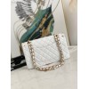 Chanel 2.55 Calfskin Flap Bag Charms 2021 in White