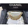 Chanel 2019 white leather chain waist bag