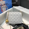 Chanel Lambskin & Gold-Tone Metal Mini Flap Bag Gray