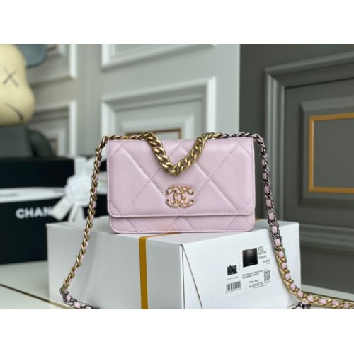 Chanel Quilted 19 Wallet on Chain WOC Pink 2019