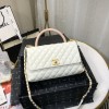 Chanel Coco Grained Calfskin White Flap Bag 29cm