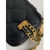 Chanel square vanity black leather mini bag