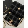 Chanel mini 19 flap tweed black bag