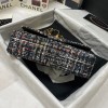 Chanel 25cm Tweed & Gold-Tone Metal Black Double Flap Bag