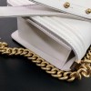 Chanel mini leboy white flap bag