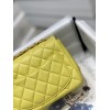 Chanel 17CM Mini Flap Yellow Bag Lambskin Leather Gold Hardware