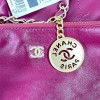 Chanel pink leather tote shopping large bag