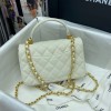 Chanel grained calfskin top handle flap bag white 20cm