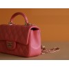 Chanel Top Handle gold hardware pink lambskin mini bag