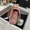 Chanel 25cm Tweed & Gold-Tone Metal Pink Double Flap Bag