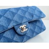 Chanel classic flap blue denim 25cm bag