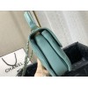 Chanel lampskin trendy handle flap bag blue 25cm