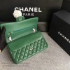 Classic Chanel Lambskin Flap Shoulder Bag Green A01112 VS04940