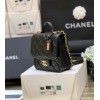 Chanel 22k Calfskin & Gold-Tone Metal Black Mini Bag