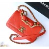Chanel flapbag handle lampskin pink leather 19cm bag