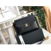 Chanel black gold hardware flap bag