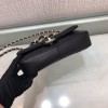 Chanel black big chain flap bag in black lampskin