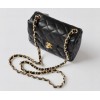 CHANEL 1112 Black Lambskin Leather Flap Bag With Gold Hardware