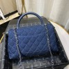 Chanel Coco Grained Calfskin Denim Flap Bag 29cm