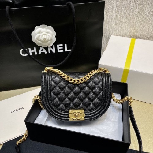 Chanel Small Boy Messenger Black Bag