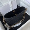 Chanel small tote bag black leather AS3223