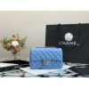 Chanel classic flap bag blue caviar leather 20cm