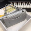 Chanel Chevron Quilted silver calfskin leather