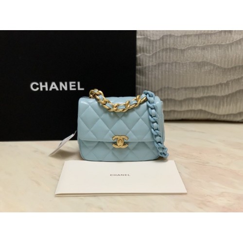 Chanel 19 mini blue bag