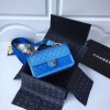 Chanel Flap Grained Calfskin Bag Blue AS0062