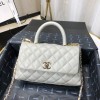 Chanel Coco Grained Calfskin Gray Flap Bag 24cm