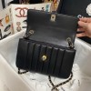 Chanel Calfskin & Vintage Metal Small Flap Bag Black AS1499