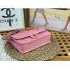 Chanel 22k Calfskin & Gold-Tone Metal Pink Bag