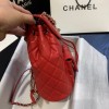 Chanel Grained Calfskin Red Backpack AS1371